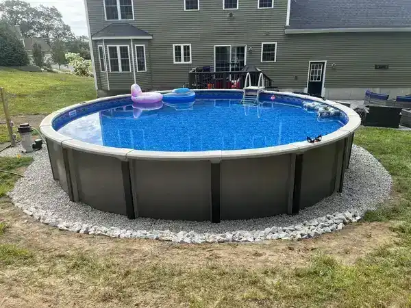 Backyard Stone Border - completed work