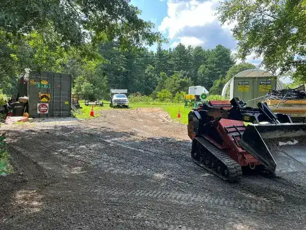 Skid steer commercial site grading