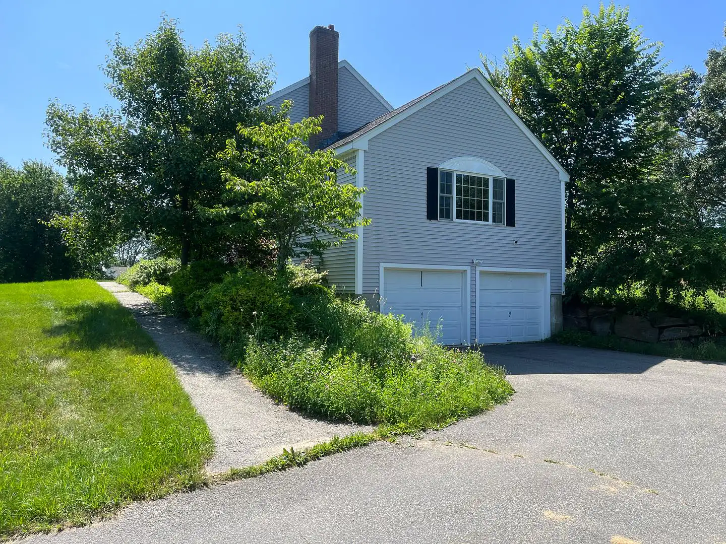 Weeding, pruning, and mulch installation - Before